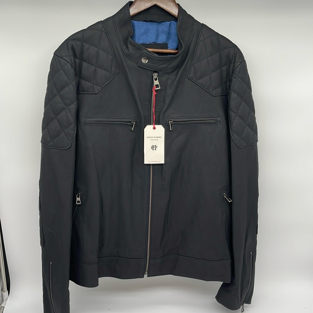 NWT Felix Hardy Leather Motorcycle Jacket Men 3XL